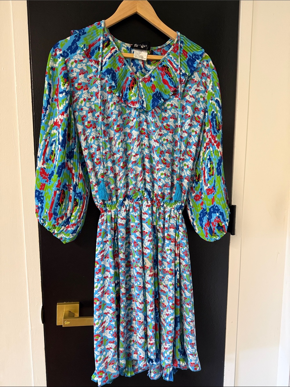 1980s SUSAN FREIS Vintage Floral Godet Georgette Dress |